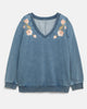 Avalyn Embroidered V-Neck Top - thumbnail