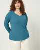 Ashley Ribbed Knit Sweetheart Neckline Top - thumbnail