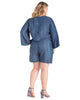 Shirley Lace Up Denim Romper - thumbnail