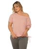 Briana Boatneck Ruched Tee - thumbnail