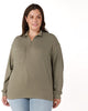 Loretta Zip Front Polo Top - thumbnail