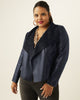 Thalia Faux Leather Draped Jacket - thumbnail