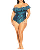 Ingrid Printed Ruffle One-Piece - thumbnail