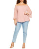 Quinn Off Shoulder Pleated Top - thumbnail