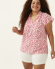 Anne Tie-Neck Flutter-Sleeve Top - thumbnail