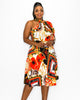 Knowles One Shoulder Baroque Print Flare - thumbnail