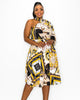 Knowles One Shoulder Baroque Print Flare - thumbnail