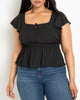 Flutter Sleeve Peplum Blouse - thumbnail