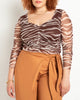 Sophia Ruched Mesh Top - thumbnail