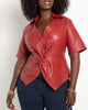 Kaitlin Faux Leather Twist Top - thumbnail