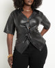 Kaitlin Faux Leather Twist Top - thumbnail