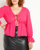 Adrianna Sheer Peplum Blouse - thumbnail