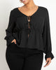 Marg Tie Front Peplum Blouse - thumbnail