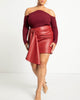 Cascading Faux Leather Mini Skirt - thumbnail