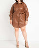 Ellie Faux Leather Shirtdress - thumbnail