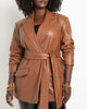 Avery Faux Leather Belted Blazer - thumbnail