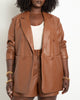 Double Breasted Faux Leather Blazer - thumbnail