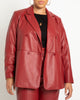 Double Breasted Faux Leather Blazer - thumbnail