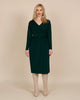 Evening Jersey Long Sleeve Day Dress - thumbnail