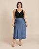 Stretch Crinkle Satin Slip Skirt - thumbnail