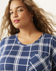 Jenn Plaid French Terry Tee - thumbnail