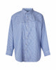 Blue And White Plaid Cotton Upcycled Shirt - thumbnail