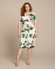 V-Neck Floral Dress with Ruching - thumbnail