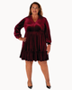 Shania Velvet Cuff Sleeve Dress - thumbnail