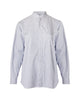 Collarless Blue Striped Upcycled Shirt - thumbnail