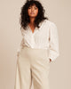 Braid Trim Band Collar Blouse - thumbnail
