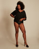 Rib Trim Double V-Neck Top - thumbnail