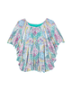 Lexie Short Sleeve Mixed Media Blouse - thumbnail