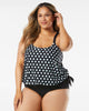 Sarah Geometric Side Tie Tankini Top - thumbnail