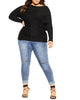Caylee Fitted Rib Sweater - thumbnail