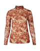 Printed Mesh Long Sleeve Rollneck - thumbnail
