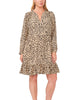 Linda Split Neck Animal Dress - thumbnail