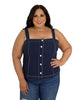 Linen Button Front Top - thumbnail