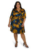 Floral Burnout Faux Wrap Dress - thumbnail