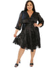 Black Burnout Wrap Dress - thumbnail