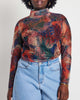 Willa Printed Lace Turtleneck Top - thumbnail