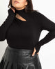 Evie Cutout Top With Thumbholes - thumbnail