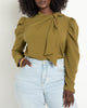 Dawn Tie Neck Puff Sleeve Blouse - thumbnail