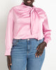 Kat Drop Shoulder Tie Neck Blouse - thumbnail