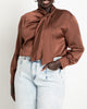 Kat Drop Shoulder Tie Neck Blouse - thumbnail