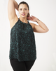 Emma Printed Halter Tank Top - thumbnail