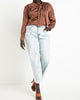 Audrey Pleated Straight Leg Jeans - thumbnail