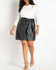 Faux Leather Mini Skirt With Belt - thumbnail