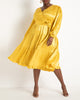 Ashley Satin Surplice Tiered Dress - thumbnail