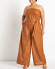 Kara Strapless Faux Leather Jumpsuit - thumbnail