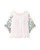 Faye Anne Flare Sleeve Peasant Blouse - thumbnail